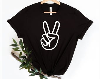 Two Hand T-Shirt, 2nd Birthday Shirt Boy, 2 Year Old Birthday, 2 B-day Outfit, TWO COOL, Second Birthday Boy, Peace Sign, gift to him & her