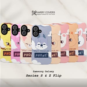 Stray Kids SKZOO Phone Tough Case – Kpop Case for Samsung Series S & Z Flip | Wolf Chan BbokAri LeeBit | Cute Protective Cover Gift