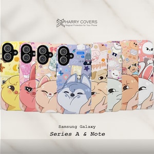 Funda resistente para teléfono Stray Kids SKZOO – Funda Kpop para Samsung Series A y Note / Wolf Chan BbokAri LeeBit / Bonita funda protectora de regalo