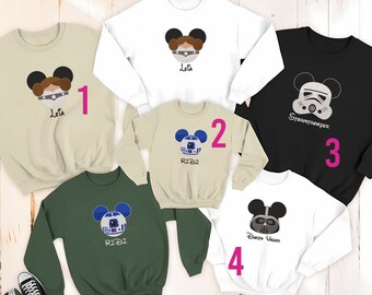 Disney Star Wars Embroidery Sweatshirt, Darth Vader Embroidery Hoodie, Stormtrooper Embroidery Shirt, Disneyland Family Vacation Shirt