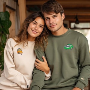 Custom Embroidered Hoodies For Couples, Chick Hicks Embroidered Swratshirt, Cruz Ramirez Embroidered Hoodie, Disney Pixar Car Shirt