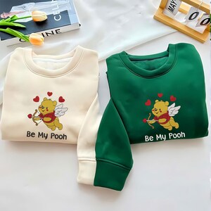 Bluza z haftem Kubuś Puchatek, Bluza z kapturem Puchatek w moim sercu, Koszulka z kreskówkową postacią Disneya dla pary, Prezent na Dzień Matki