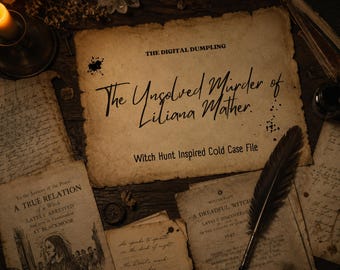 Juego de misterio de asesinatos sin resolver / Detective imprimible de crímenes sin resolver / Cita romántica para Halloween