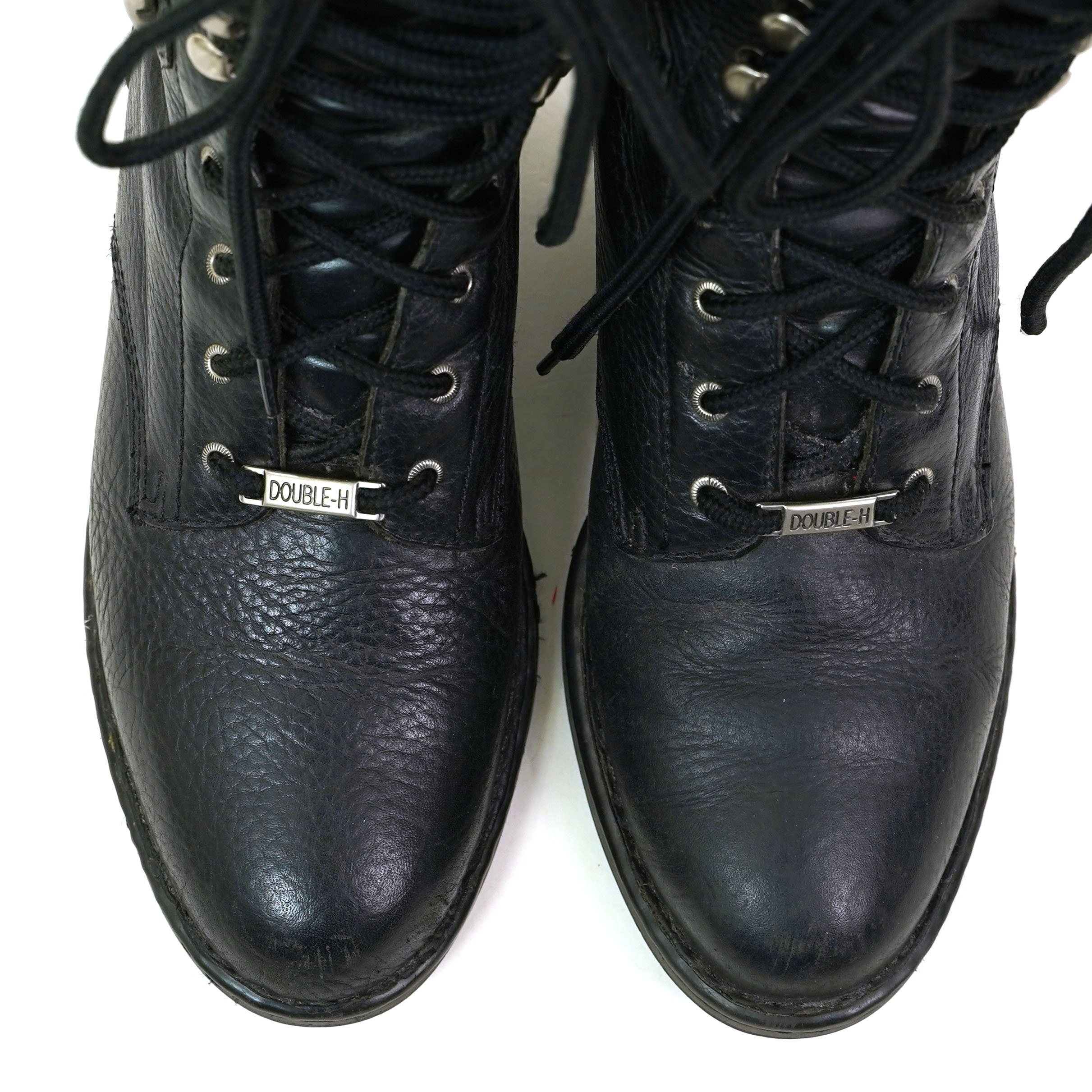 Black Leather Lace Up Packer Ankle Boots Women's Size 10 Etsy