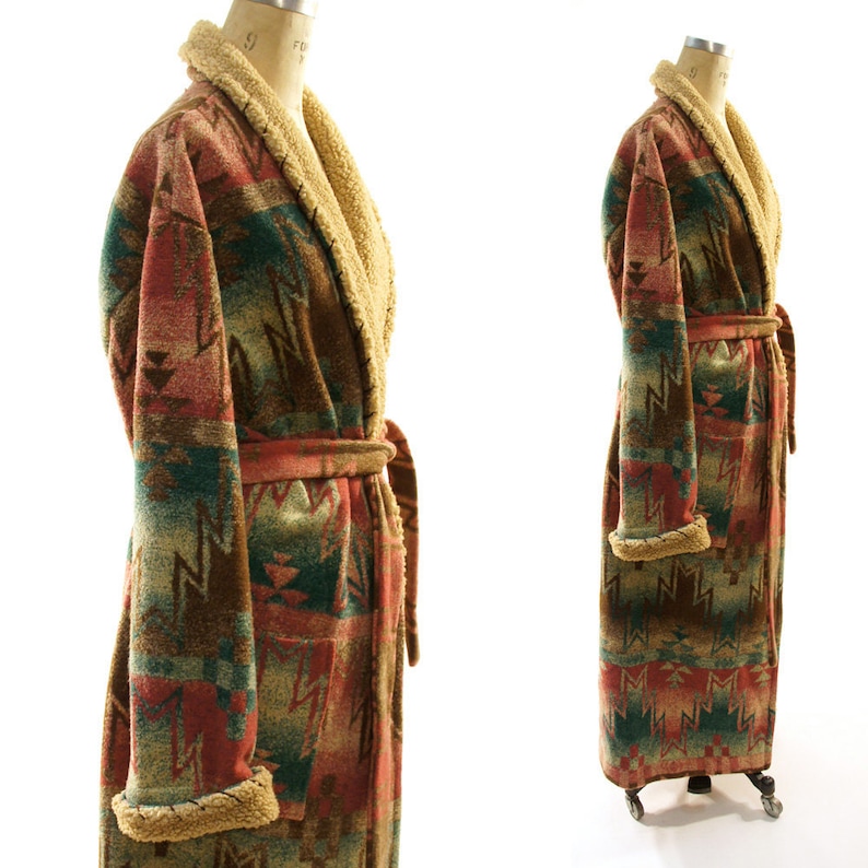 Saddle Blanket Robe / Duster Jacket / Southwestern Trench / Etsy