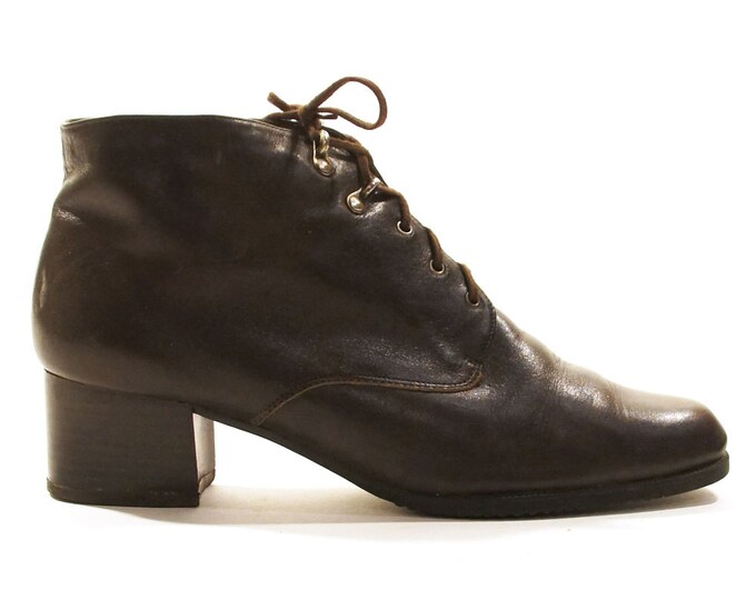 womens brown ankle boots lace up