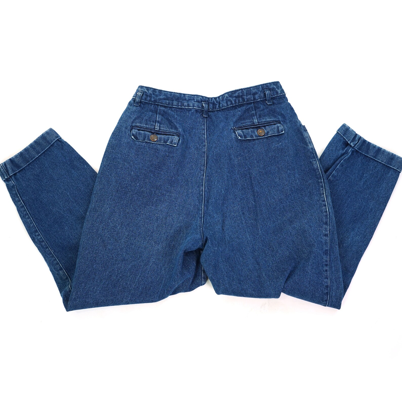 Baggy Pleated Jeans by Sasson Vintage 80s Dark Wash Tapered Etsy