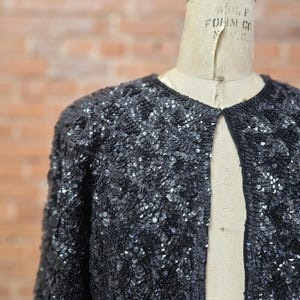 Vintage 60s Black Sequin Jacket