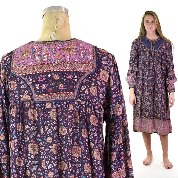 Indian Cotton Gauze Dress with Quilting Size Mediu
