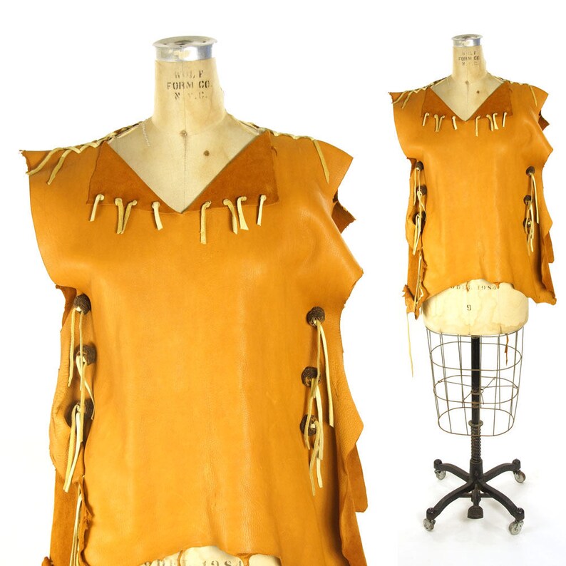 Leather Tunic Vintage 70s One Of A Kind Buckskin Native Etsy