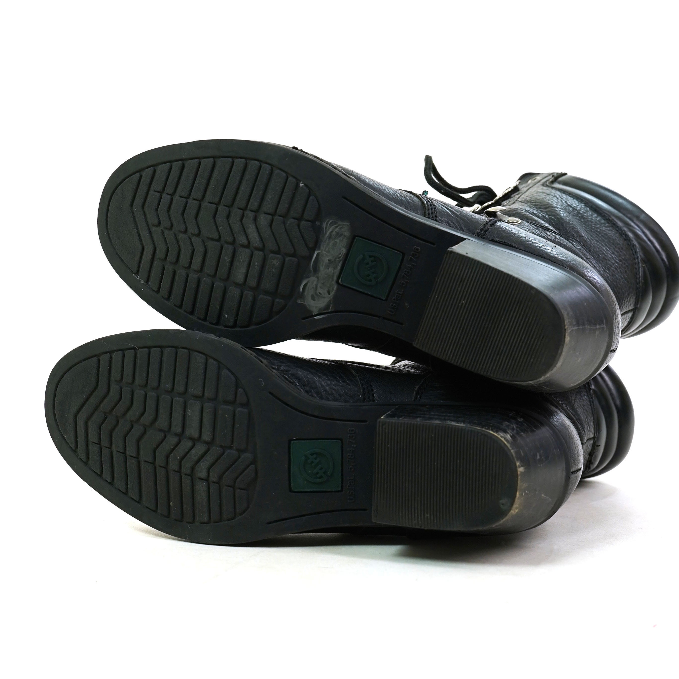 Black Leather Lace Up Packer Ankle Boots Women's Size 10 Etsy