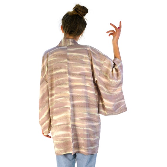 Lavender Mist Silk Kimono Vintage One Size