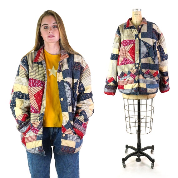Quilt Jacket Vintage 80s Women's Size Large