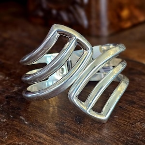 Vintage Taxco Sterling Silver Clamper Bracelet