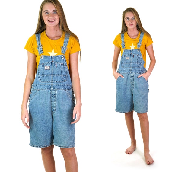 Denim Overalls Shorts Vintage 90s Jeans Overalls C