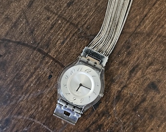 Vintage 2001 Sterling Multi-Chain Band Swatch Watch