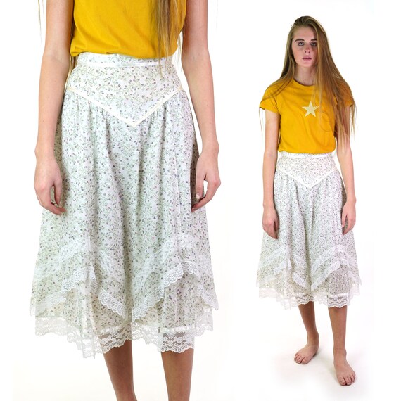 Gunne Sax A-Line Skirt Vintage 70s Size Extra Smal