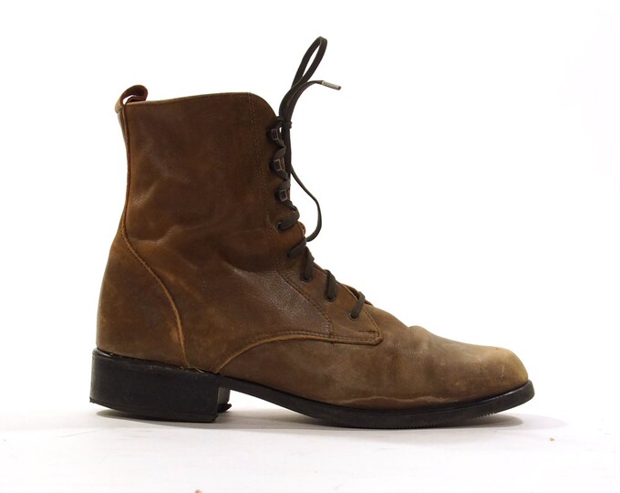 womens brown ankle boots lace up