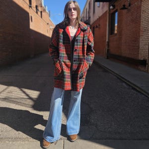 Vintage 60s Plaid Wool Trenchcoat