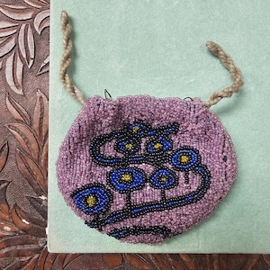 1920s Antique Beaded Flapper Mini Evening Bag or Coin Purse