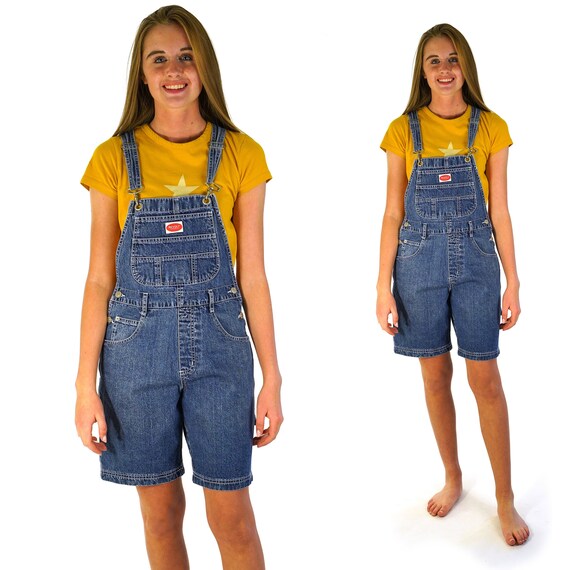 Denim Overalls Shorts Vintage 90s Jeans Overalls C