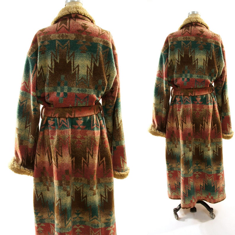 Saddle Blanket Robe / Duster Jacket / Southwestern Trench / Etsy
