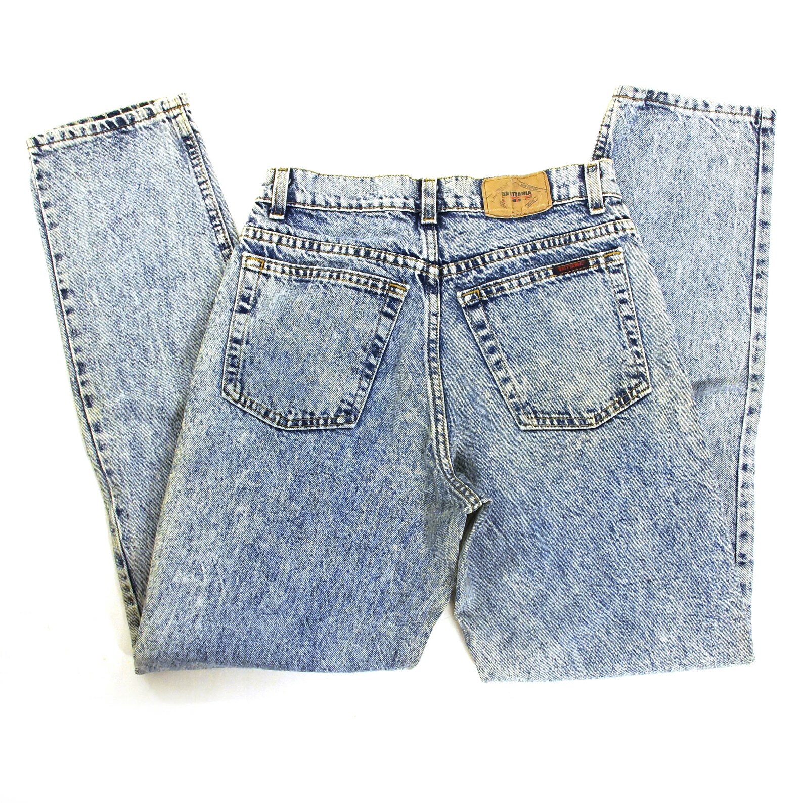 Acid Wash Jeans Vintage 80s High Waisted Denim Women