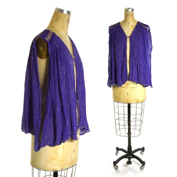 Greek Cotton Gauze Blouse with Gold Lourex Stripe