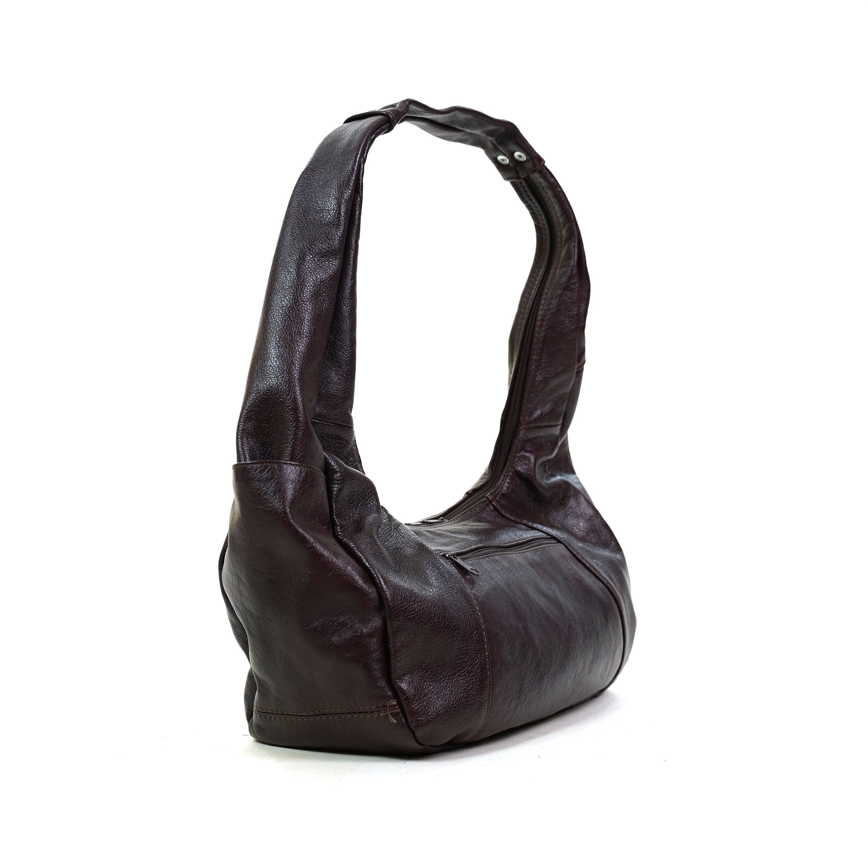 Soft & Slouchy Brown Leather Hobo Shoulder Bag Vintage 80s Etsy