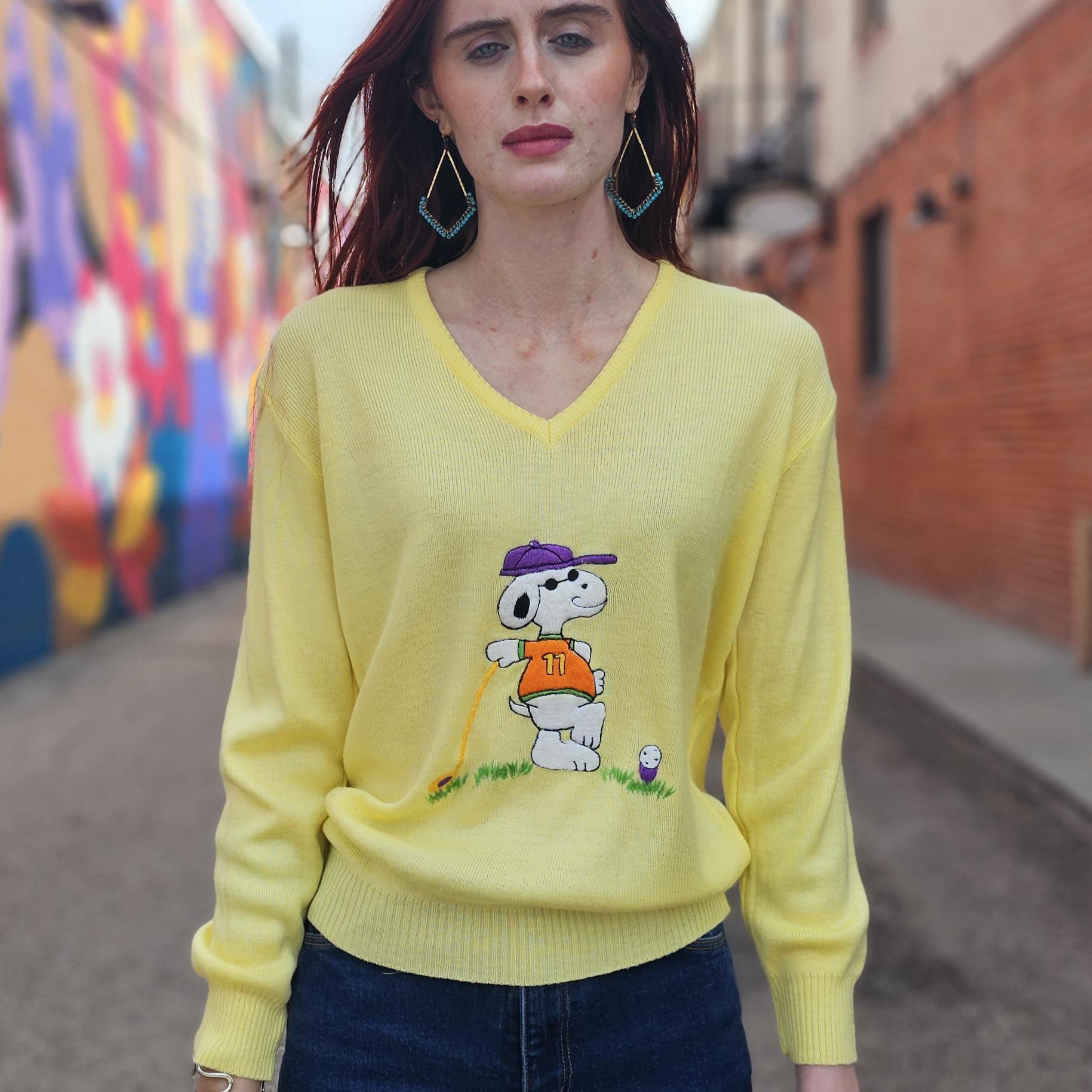 70s Snoopy Sweater - Etsy