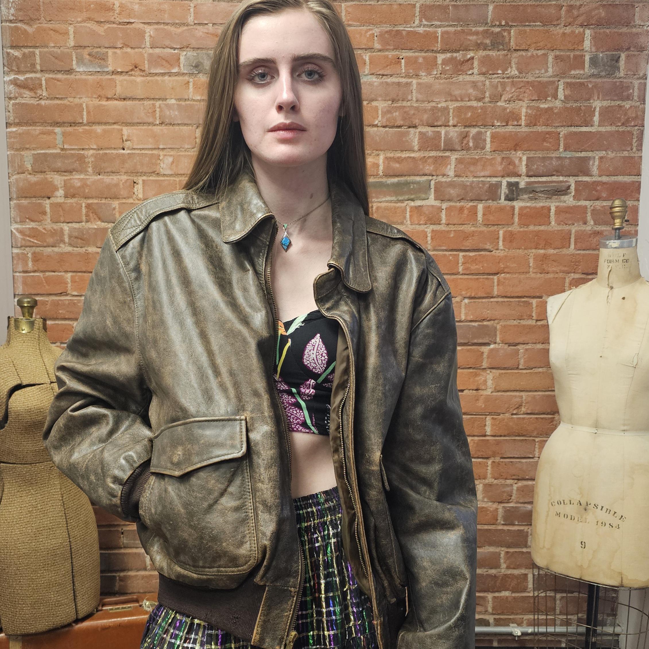 80s Leather Bomber - Etsy 80s Leather Bomber - Etsy