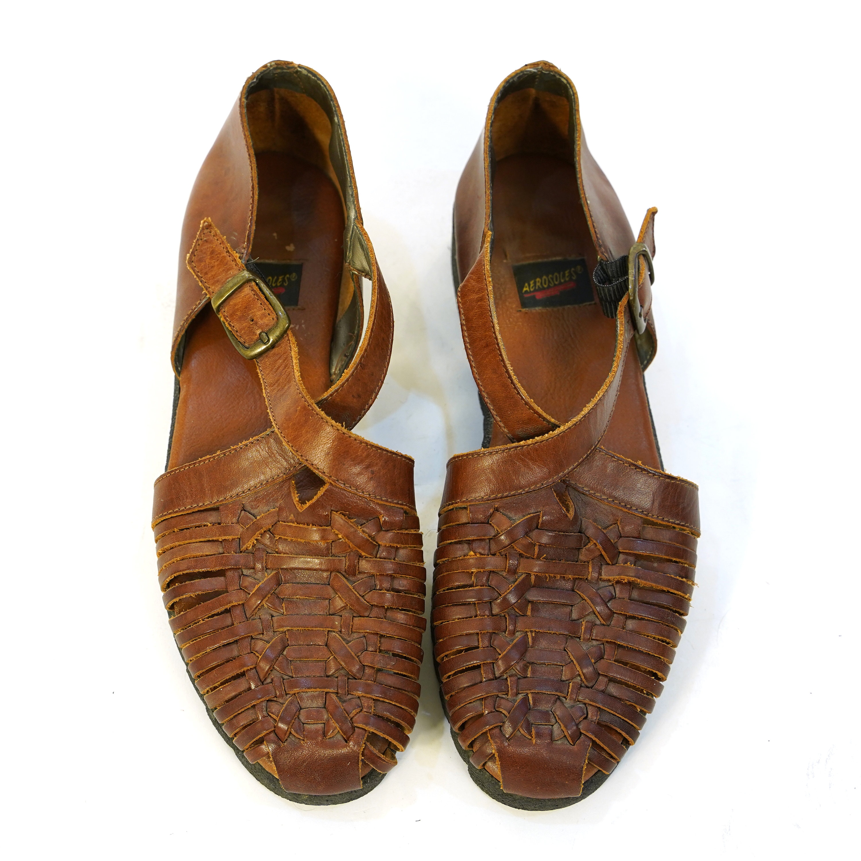 Fisherman Sandals Vintage Brown Leather Huaraches Womens Size Etsy