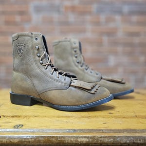 Vintage Ariat Lace Up Roper Ankle Boots Size 8