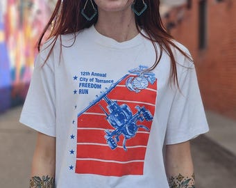 Vintage 90s Armed Forces Day 10k Race Shirt Torrance CA