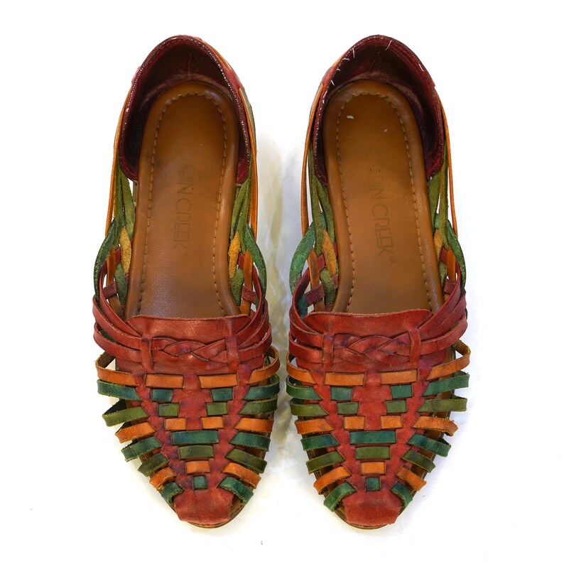 multi coloured flat sandals uk