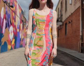 Vintage Y2K Bold Graphic Print Dress by Rabbit Designs
