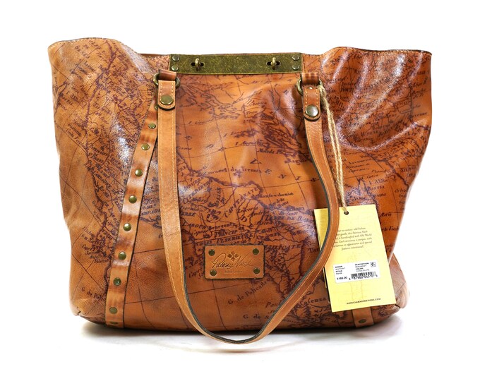Large Patricia Nash Map Printed Leather Tote Bag With Original Tags Etsy