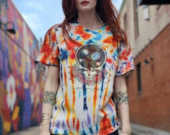 Vintage 80s Grateful Dead Space Your Face Tie Dye T-shirt Single Stitch