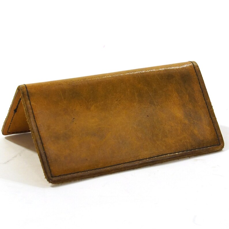 70s Leather Checkbook Cover / Wells Fargo / Brown Leather Etsy