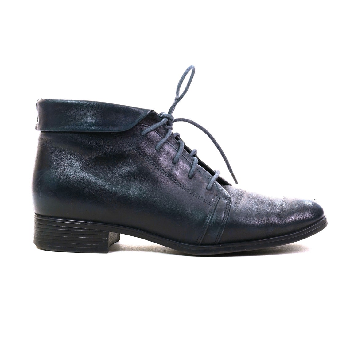 navy lace up ankle boots
