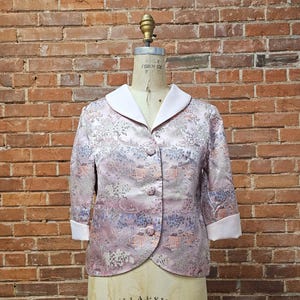 Vintage Chinese Silk Brocade Jacket in Petal Pink