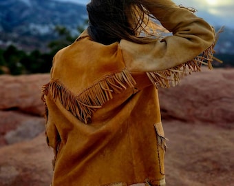 Vintage Distressed Suede Leather Jacket