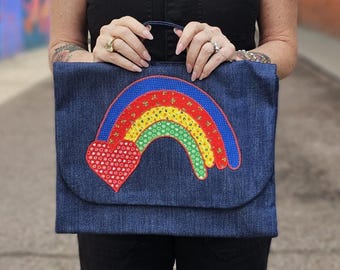 Vintage 80s Rainbow Handbag