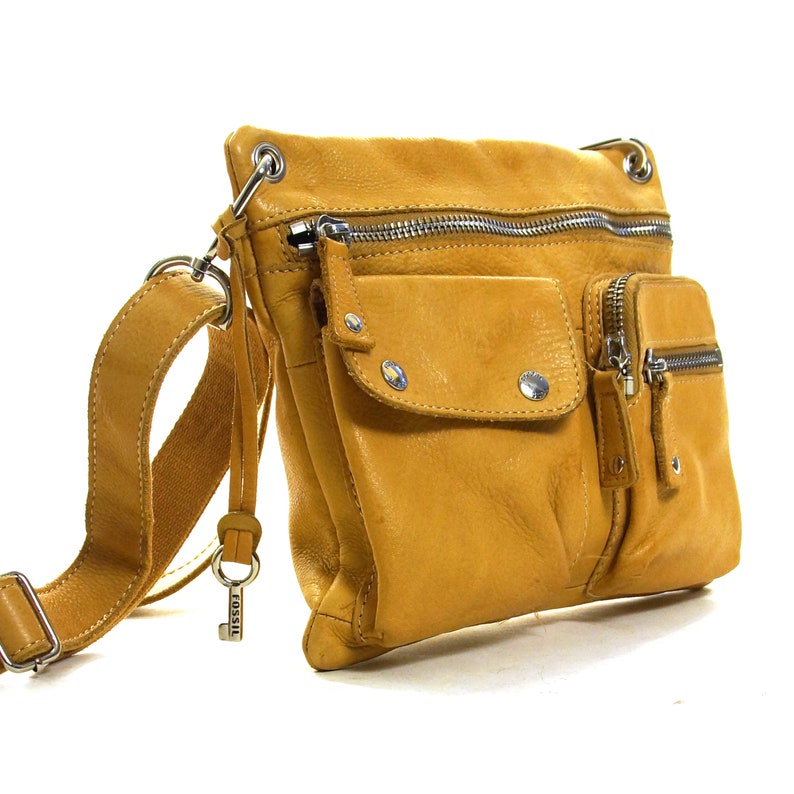 fossil sling bag leather