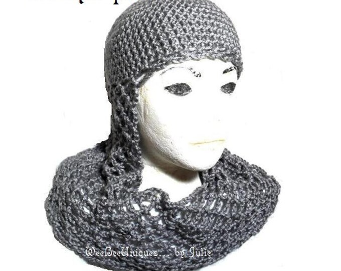 Crochet Pattern Digital Download Chainmail Coif Knight Helmet Hat ...