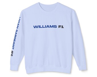 Sudadera Logan Sargeant #2 Williams: manténgase abrigado con estilo de carreras / F1 Fan Gear