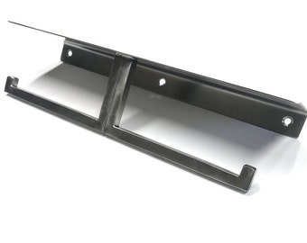 Double Steel Toilet Paper Holder with Shelf, Modern Wall Mount Bathroom Storage, Handmade Roll Rack, Housewarming Gift