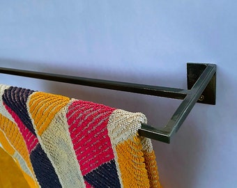 Double Steel Towel Rack #3 , Modern and Minimal Steel Towel Holder, Industrial Towel Bar