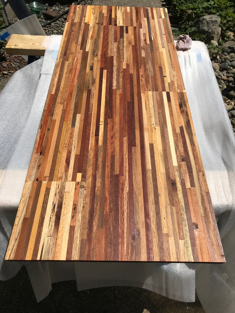 Laminated Exotic Wood Table Butcher Block Top Handmade Laminated Exotic Wood Table Butcher Block Top Handmade Image 3