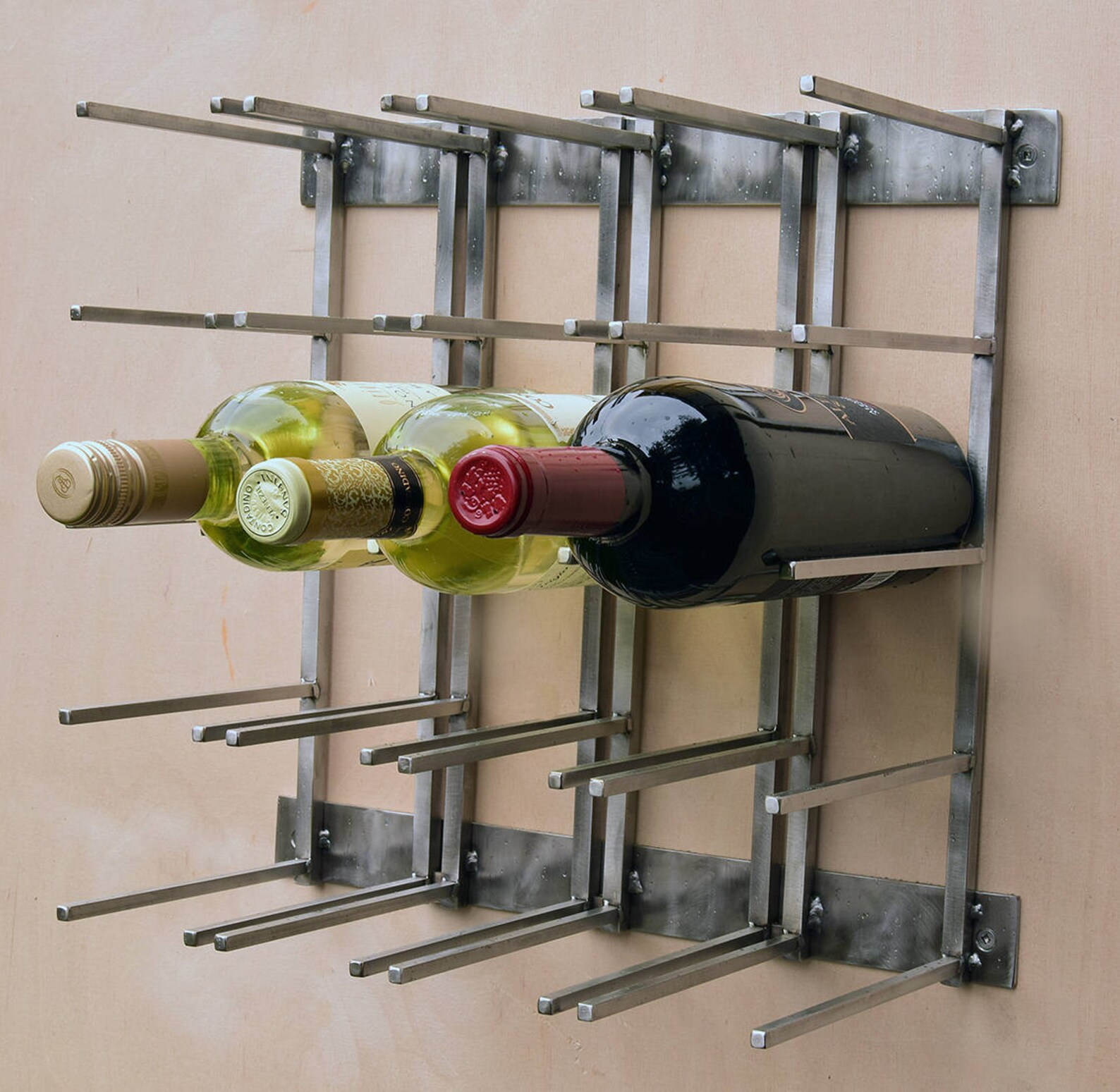 Steel Wine Rack Modern Wine Rack Stainless Steel Industrial Etsy